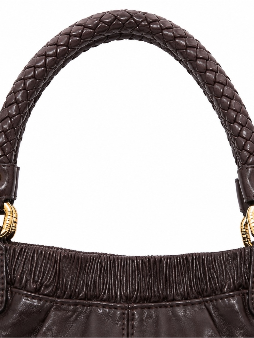 Stuart Weitzman Collection Glove Leather Tote Brown Woven Handles Vintage bag - Picture 10 of 16